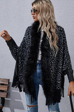 Load image into Gallery viewer, Leopard Fringe Detail Poncho
