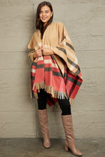 Load image into Gallery viewer, Luna Plaid Shawl Poncho Cardigan
