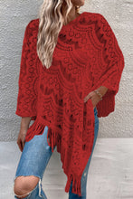 Load image into Gallery viewer, Openwork Fringe Detail Poncho
