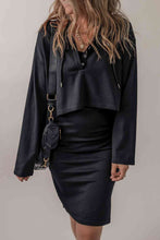 Load image into Gallery viewer, Long Sleeve Buttoned Hoodie and Dress Set
