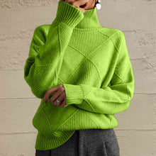 Load image into Gallery viewer, Geometric Turtleneck Long Sleeve Sweater
