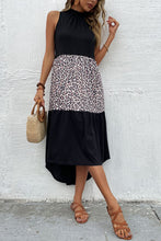 Load image into Gallery viewer, Leopard Contrast Sleeveless Maxi Dress
