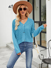 Load image into Gallery viewer, Eyelet Button Front Long Sleeve Cardigan
