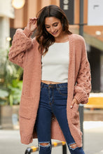 Load image into Gallery viewer, Open Front Ribbed Trim Duster Cardigan
