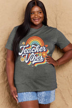 Load image into Gallery viewer, TEACHER VIBES Graphic Cotton T-Shirt
