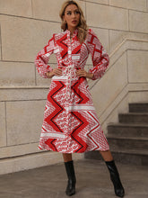 Load image into Gallery viewer, Printed Long Sleeve Midi Dress
