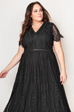 Load image into Gallery viewer, V-Neck Short Sleeve Lace Maxi Dress
