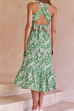 Load image into Gallery viewer, Floral Crisscross Tie Back Midi Dress
