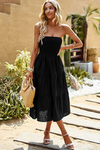 Load image into Gallery viewer, Smocked Strapless Tiered Midi Dress
