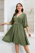 Load image into Gallery viewer, Plus Size Surplice Neck Half Sleeve Dress
