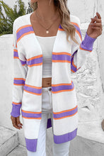 Load image into Gallery viewer, Striped Dropped Shoulder Cardigan
