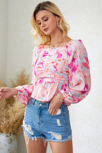 Load image into Gallery viewer, Printed Square Neck Raglan Sleeve Blouse

