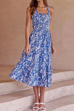 Load image into Gallery viewer, Floral Crisscross Tie Back Midi Dress
