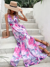 Load image into Gallery viewer, Printed Open Back Slit Sleeveless Dress
