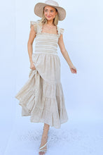 Load image into Gallery viewer, Lorna Linen Striped Ruffle Dress
