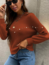 Load image into Gallery viewer, Pearl Round Neck Sweater
