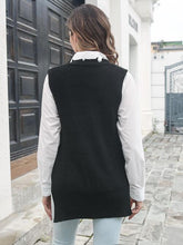 Load image into Gallery viewer, Frayed Hem Slit Sweater Vest
