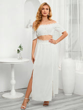 Load image into Gallery viewer, Swiss Dot Lace Trim  Skirt Set
