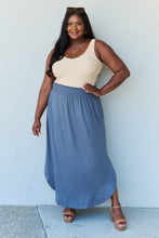 Load image into Gallery viewer, Doublju Comfort Princess Full Size High Waist Scoop Hem Maxi Skirt in Dusty Blue
