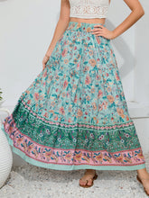 Load image into Gallery viewer, Bohemian Print Smocked Waist Maxi Skirt
