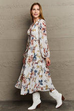 Load image into Gallery viewer, OneTheLand Good Day Chiffon Floral Midi Dress
