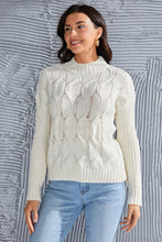 Load image into Gallery viewer, Cable-Knit Mock Neck Long Sleeve Sweater
