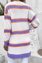 Load image into Gallery viewer, Striped Dropped Shoulder Cardigan
