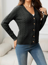 Load image into Gallery viewer, Brighter Day Cable-Knit Buttoned Knit Top
