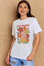 Load image into Gallery viewer, Simply Love Full Size GRATEFUL Flower Graphic Cotton T-Shirt

