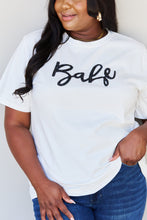 Load image into Gallery viewer, Davi &amp; Dani &quot;Babe&quot; Full Size Glitter Lettering Printed T-Shirt in White
