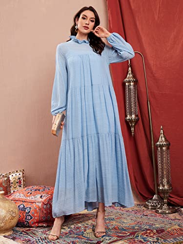 FDSUFDY Summer Dresses for Women 2022 Lantern Sleeve Smock Dress Dresses for Women (Color : Baby Blue, Size : X-Small)