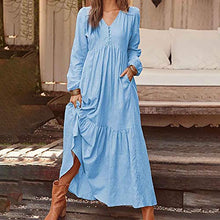 Load image into Gallery viewer, HELLORSO Women Summer New Dresses 2023 High-Waisted Fashion Appealing Ladies Casual Dresses Elegant Dresses for Women Blue

