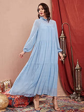 Load image into Gallery viewer, FDSUFDY Summer Dresses for Women 2022 Lantern Sleeve Smock Dress Dresses for Women (Color : Baby Blue, Size : X-Small)
