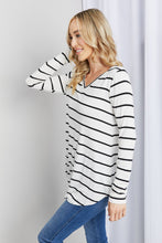Load image into Gallery viewer, Zenana Full Size Striped V-Neck Long Sleeve Top
