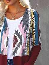 Load image into Gallery viewer, Printed Open Front Cardigan with Pockets
