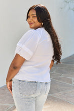Load image into Gallery viewer, Petal Dew Sweet Innocence Full Size Puff Short Sleeve Top In White
