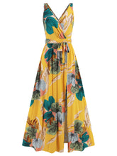 Load image into Gallery viewer, Slit Tied Printed Surplice Dress
