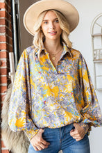 Load image into Gallery viewer, First Love Full Size Floral Lantern Sleeve Blouse
