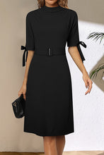 Load image into Gallery viewer, Round Neck Tie Sleeve Half Sleeve Dress
