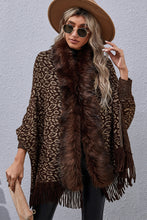 Load image into Gallery viewer, Leopard Fringe Detail Poncho
