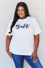 Load image into Gallery viewer, Davi &amp; Dani &quot;Babe&quot; Full Size Glitter Lettering Printed T-Shirt in White
