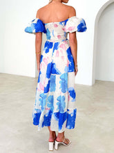 Load image into Gallery viewer, Twisted Printed Puff Sleeve Dress
