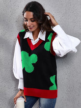 Load image into Gallery viewer, Four Leaf Clover V-Neck Sweater Vest
