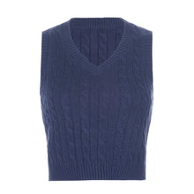 Load image into Gallery viewer, Cable-knit V-Neck Sweater Vest
