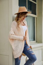 Load image into Gallery viewer, Mixed Knit Open Front Dolman Sleeve Cardigan
