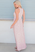 Load image into Gallery viewer, Leopard Round Neck Sleeveless Maxi Dress
