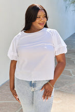 Load image into Gallery viewer, Petal Dew Sweet Innocence Full Size Puff Short Sleeve Top In White
