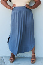 Load image into Gallery viewer, Doublju Comfort Princess Full Size High Waist Scoop Hem Maxi Skirt in Dusty Blue
