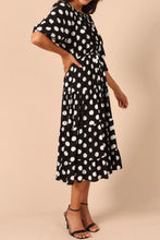 Load image into Gallery viewer, Polka Dot Tie Waist Midi Dress
