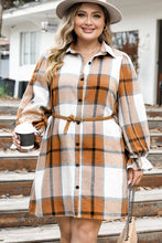 Load image into Gallery viewer, Pleasant Plaid Button Up Shirt Dress

